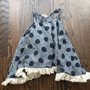 Polka Dot Kids Tank Top with Lace Trim
